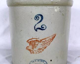 BIHY230 Red Wing 2 Gallon Crock	Antique Red Wing Union Stoneware 2 gallon Crock. Does have some minimum chips and some wear.

