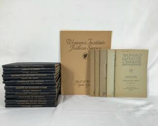 BIHY217 Vintage Woman’s Institute Books	15 Woman's Institute of Domestic Arts & Science books from Scranton,PA. They have like a leather covering with some wear to them. Dated in the early 1930's.
