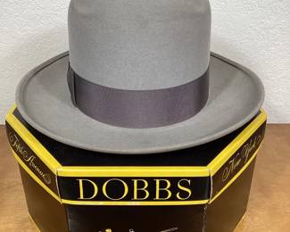 BIHY110 1920's Brimmed Bowler Hat	This is a vintage, Dobbs 1920's grey brimmed bowlers hat. Purchesd at Meier and Frank Co. in Portland, Oregon. In very nice condition. Has leather head liner. Sz 7 1/4 Comes with hat box.
