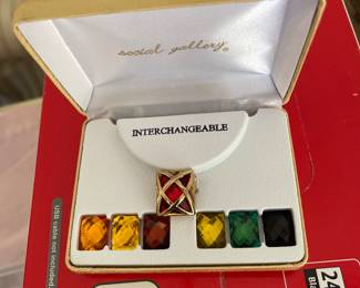 Gemstone colored interchangeable necklace charms