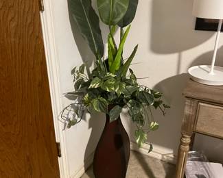 Large wooden floor vase