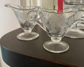 Vintage Indiana Glass Company footed sugar and creamer