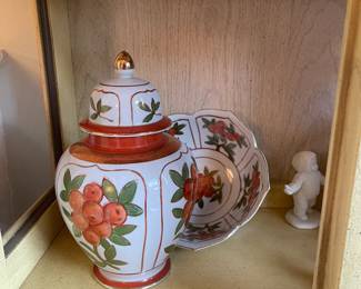 Vintage Andrea by Sadek floral ginger jar and bowl - Japan