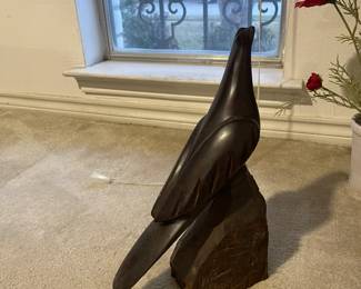 Eagle carved in solid mahogany 