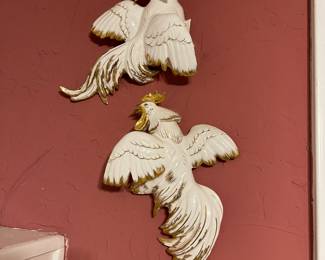 Asian inspired rooster wall art