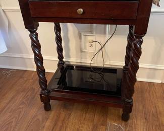 Handmade barley twist side table 