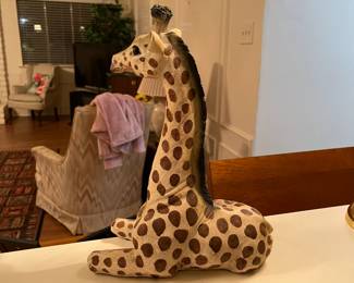 Wooden giraffe statue 