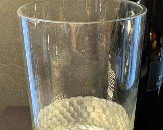 Hammered metal and glass wine cooler