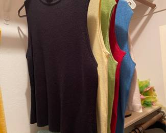 Women's sparkly sleeveless turtlenecks