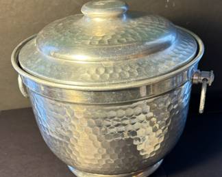 Hammered metal ice bucket