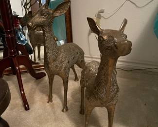 Deer statues - buck and doe set