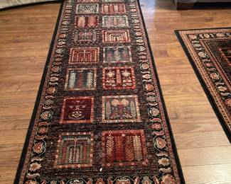 Black/ burgundy/ green/ blue rug/ runner ( 6 foot runner) 