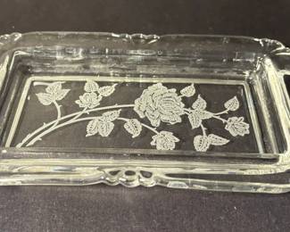Etched butter dish