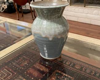 Pale turquoise handmade pottery