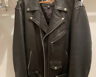 Men's leather motorcycle jacket size 54