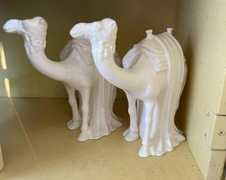 Ceramic camel duo perfect for a nativity scene
