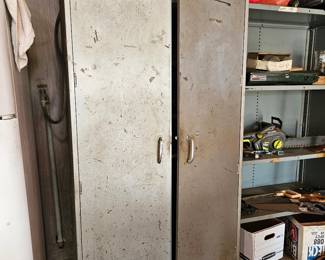 Steel cabinet and more shelving