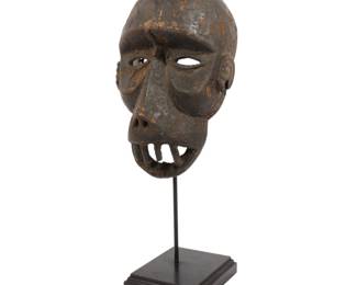 2 01 African Bulu carved wooden zoomorphic monkey mask