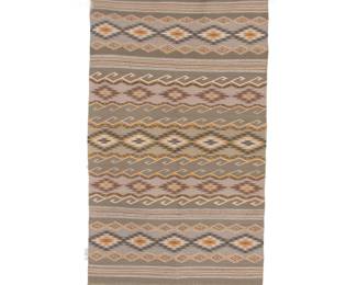 Lot 39 Navajo banded weaving rug with multi color diamonds mid 20th century