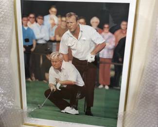 1971 Arnold Palmer and Jack Nicklas competing as teammates for the United States - giclee print signed by both