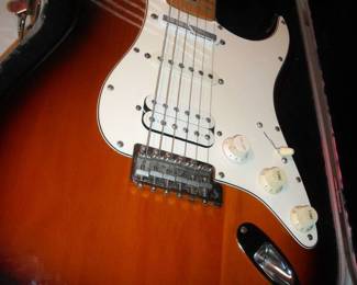 Wood grain Fender Stratocaster