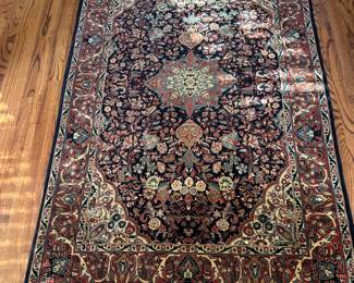 Vintage Tabriz in dark navy and reds 