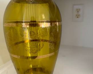 Bohemian amber glass vase 