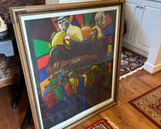 “The Legend” by Charles Bibbs limited edition serigraph Commemorating the Career of Legendary Coach Eddie Robinson, award winning HBCU coach . Signed and numbered.