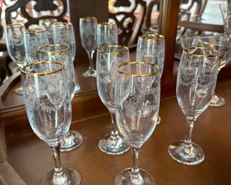 Vintage Crystal champagne flutes 