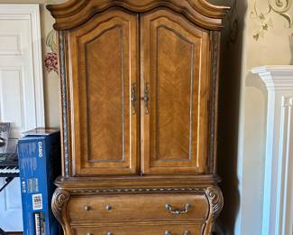 Phenomenal Michael Amini Armoire Wardrobe with cedar lined drawers 