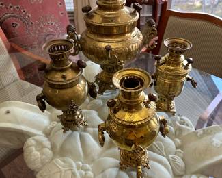 Brass coal samovars 