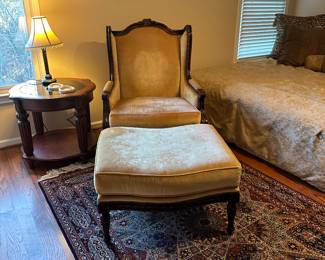 Wingback chair and ottoman 