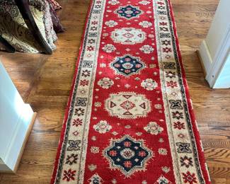 Vintage Kazak Persian wool runner 