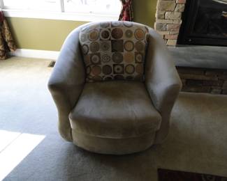 Two of the Barrel Chairs the back cushion is reversable