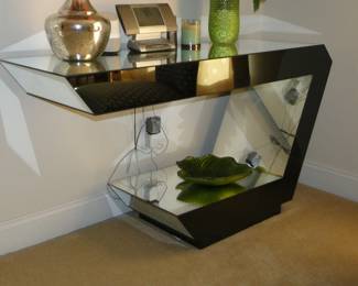MCM Glass geometric console table