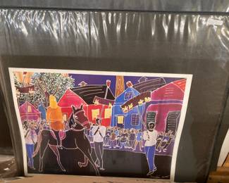Mardi Gras prints by local artist, Suzy Cameleon