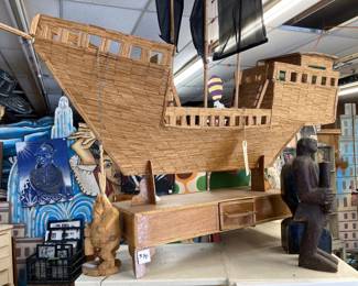 Folk art ship made by Costa Rican prisoners