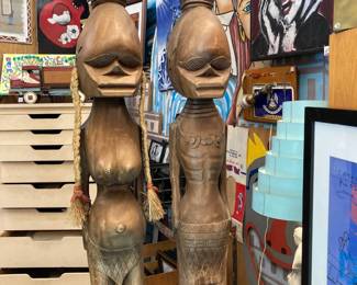 Larger African sculpture pair