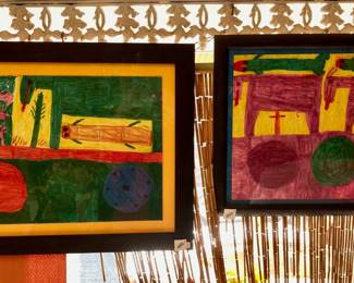 Two finely framed pieces by Willie White, local artist