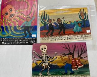 Mexican folk paintings (Ex-voto) on tin