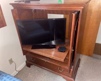 Entertainment center and small flatscreen TV