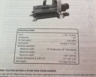 Drum sander manual