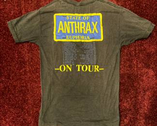1988 Anthrax State of Euphoria Tour Thrash Metal Concert T Shirt