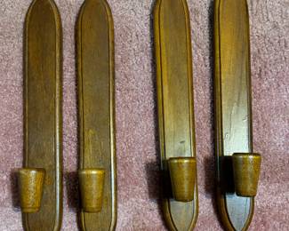 2 Pairs of Hoda Wooden Candle Sconces