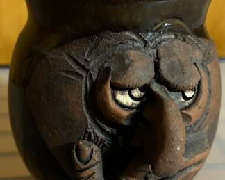 Studio Pottery- Man picking nose coffee mug