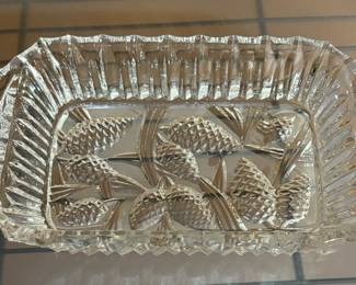 Vintage Pinecone Glass Dish