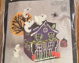 Halloween Cross Stitch Tissue Box Cover