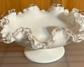 Fenton Silver Crest Ruffled Edge Bowl