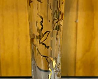 Silver City Glass Co 22kt gold overlay vase