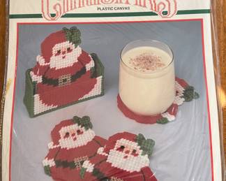 Cross Stitch Santa Coaster & Holder